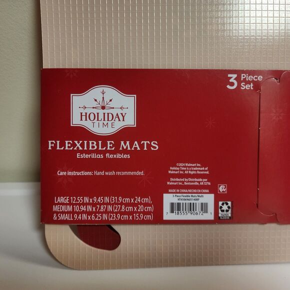 Holiday Time 3 Piece Flexible Mats Red, White, Green Includes 3 Convenient Sizes - Picture 11 of 11